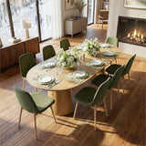 Dwen & Oslo 47"-65"-83" Oval Extendable Dining Table Set for 8 (9-Piece, 3-in-1 Design)