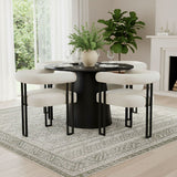 Rola Beige Upholstered Boucle Dining Chair with Arms (Set of 2)