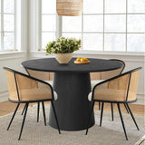 Dwen & Jules 46" Round Rattan Dining Table Set for 4 (5-Piece)