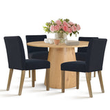 Dwen & North 46" Modern Round Dining Table Set for 4 (5-Piece)
