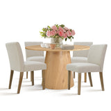 Dwen & North 46" Modern Round Dining Table Set for 4 (5-Piece)