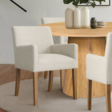 Dwen & North 46" Round Dining Table Set for 4 with Arms (5-Piece)