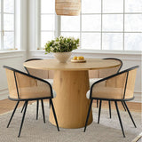 Jules Upholstered Rattan Dining Chair with Arms (Set of 4)