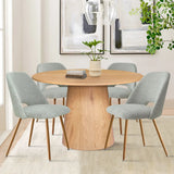 Dwen & Edwin 46" Modern Round Dining Table Set for 4 (5-Piece)
