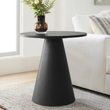 Dwen 24" Modern Black Round Side Table
