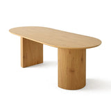 Dwen 79" Modern Large Roman Pillar Oval Dining Table