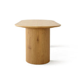 Dwen 79" Modern Large Roman Pillar Oval Dining Table
