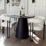 Mia Upholstered Chenille Dining Chair with Arms (Set of 2)
