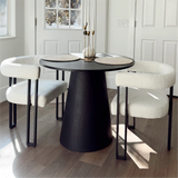 Mia Upholstered Chenille Dining Chair with Arms (Set of 4)