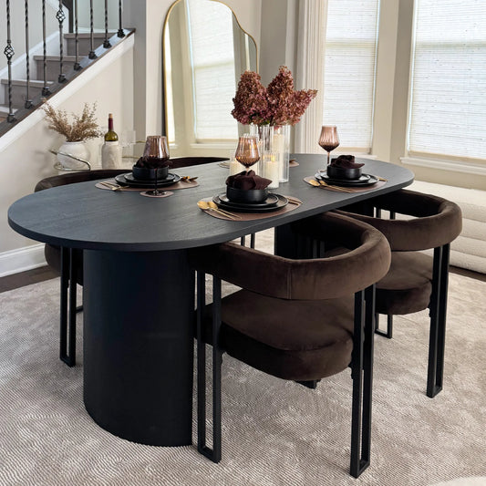 Dwen & Mia 79" Oval Dining Table Set for 4 (5-Piece)