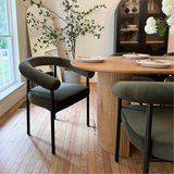 Dwen 79" Modern Large Roman Pillar Oval Dining Table