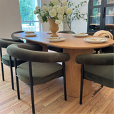 Dwen 79" Modern Large Roman Pillar Oval Dining Table