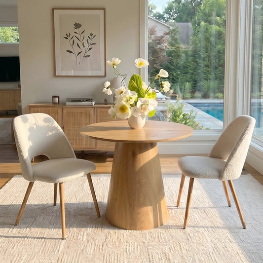 Dwen & Edwin 35" Modern Round Dining Table Set for 2 (3-Piece)