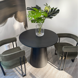 Dwen & Mia 35" Round Black & Velvet Set for 2 (3-Piece)