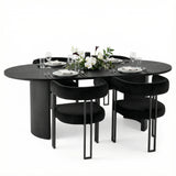 Dwen & Mia 79" Oval Dining Table Set for 4 (5-Piece)