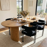 Dwen & Mia 79" Oval Dining Table Set for 4 (5-Piece)