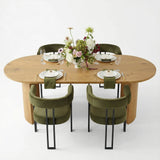 Dwen & Mia 79" Oval Dining Table Set for 4 (5-Piece)