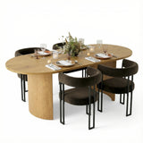 Dwen & Mia 79" Oval Dining Table Set for 4 (5-Piece)