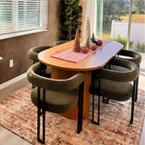 Dwen & Mia 79" Oval Dining Table Set for 6 (7-Piece)