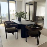 Dwen 79" Modern Large Oval Dining Table