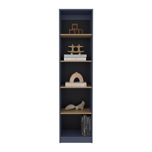 TUHOME Home XS Bookcase with Five-Tier Vertical Shelving and Slim Space-Saving Design, Compact Storage Solution for Living Rooms, Bedrooms or Offices, Modern Display Unit for Books, Decor and Everyday Home Organization