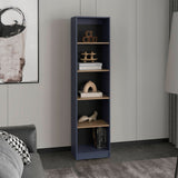 TUHOME Home XS Bookcase with Five-Tier Vertical Shelving and Slim Space-Saving Design, Compact Storage Solution for Living Rooms, Bedrooms or Offices, Modern Display Unit for Books, Decor and Everyday Home Organization