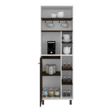 Carajillo Tall Freestanding Coffee Station and Kitchen Cabinet with One Door Cabinet, and Eight (8) Open Shelves