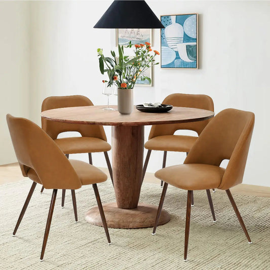 Edwin Modern Faux Leather Dining Chair (Set of 4)