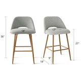 Edwin Boucle Upholstered Counter Stool (Set of 4)