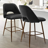 Edwin 26" Modern Faux Leather Counter Stool (Set of 2)