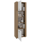 Tanalea Tall Freestanding Bookshelves and Bookcase with 3 Open Display Shelve and, 2 Doors for Hidden Storage, Living Room, Home Office or Bedroom Storage