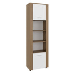 Tanalea Tall Freestanding Bookshelves and Bookcase with 3 Open Display Shelve and, 2 Doors for Hidden Storage, Living Room, Home Office or Bedroom Storage