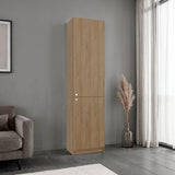 Home Tall Freestanding Bookcase with Double Doors and 5 Interior Storage Shelves, Vertical Storage Cabinet for Living Room, Office or Bedroom