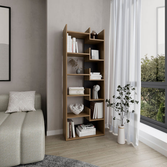 Clover 67" Tall Free Standing 6-Tier Bookcase with 11 Open Shelves, Vertical Storage Cabinet for Home Office and Living Room, Space-Saving Bookshelf Organizer for Decor, Books, Display and Modern Home Storage