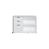 Mova Rotatable Desk with Swiveling Surface and Storage Shelves, Adjustable and Space-Saving Desk for Home Office, Small Apartments, or Study Areas, Customizable Layout for Enhanced Functionality