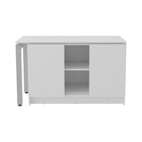 TUHOME Alfie Rotable Desk with Adjustable Two-Direction Workstation Design, Spacious 72-Inch Surface and Integrated Storage Compartments, Versatile Freestanding Office Desk for Home Studios, Study Areas and Organized Workspaces