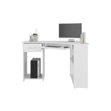 Jasper L-Shaped Corner Desk with Two Side Shelves, Space-Saving Home Office and Study Table, Modern Workstation with Ample Storage, Efficient Corner Desk for Organizing Office Supplies and Study Materials