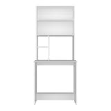Tuhome Compu Hutch Desk with Four Shelves, One Lower Shelf, Writing Desk, Space-Saving Solution for Home Office or Study