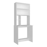 Tuhome Compu Hutch Desk with Four Shelves, One Lower Shelf, Writing Desk, Space-Saving Solution for Home Office or Study
