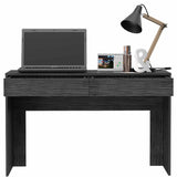 Tuhome Acre Computer Desk with Two Drawers, Modern Design, Light Gray Finish, Ideal for Home Office, Study, or Work-from-Home Setup