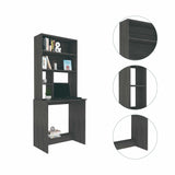 Compu Hutch Desk, Four Shelves, Writing Desk, One Lower Shelf