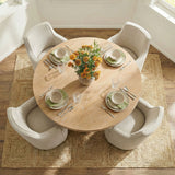 Elon 47" Solid Oak Round Pedestal Dining Table
