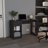Home Office Desk with 2 Drawers and Open Shelf, 120 Wide, Space-Saving Design