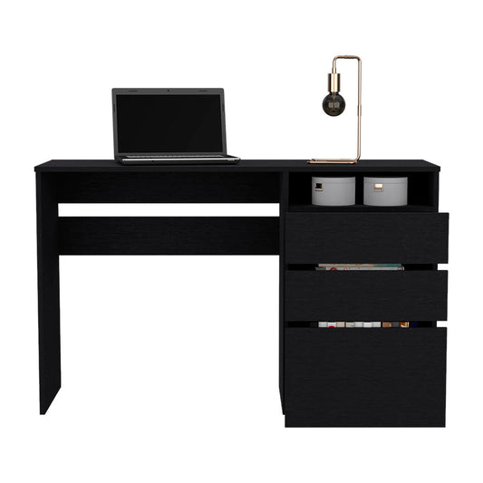 Dublin Three Drawer Computer Desk, One Shelf
