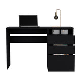 TUHOME Dublin Computer Desk with Three Storage Drawers and One Open Shelf Offering Practical Workspace Organization, Modern Home Office Functionality and Durable Engineered Wood Construction for Productive Everyday Use