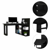 Masai Writing Computer Desk, Five Open Shelves