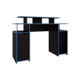 Keria 47" Wide 2-Tier Gamer Desk with Three Shelves, PC Tower Stand, Raised Monitor Shelf, Spacious Work Surface, Modern Desk for Gaming, Home Office, Work-from-home Setup