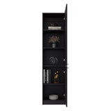 Home Tall Freestanding Bookcase with Double Doors and 5 Interior Storage Shelves, Vertical Storage Cabinet for Living Room, Office or Bedroom