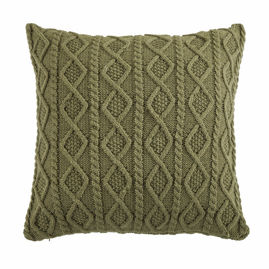 Cable Knit Soft Diamond Euro Sham, Sage Green