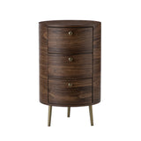 Etta 26" Tall Drum 3 - Drawer Round Boho End Table